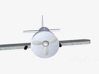 螺旋桨单翼飞机SU模型下载_sketchup草图大师SKP模型