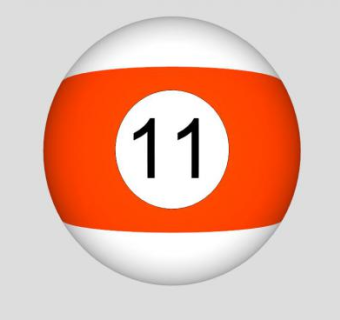 台球半色橘色11球SU模型下载_sketchup草图大师SKP模型