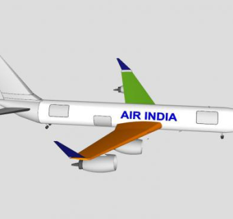 印度航空客机SU模型下载_sketchup草图大师SKP模型