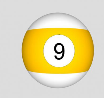 台球黄色半色9球SU模型下载_sketchup草图大师SKP模型