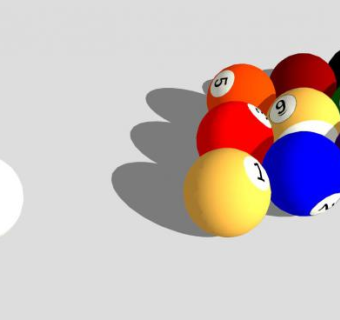桌球组九球架SU模型下载_sketchup草图大师SKP模型