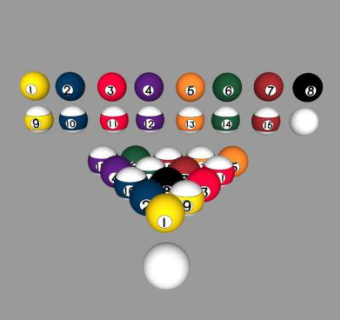 桌球池球SU模型下载_sketchup草图大师SKP模型