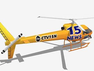 CBC新闻号<em>直升机</em>SU模型下载_sketchup草图大师SKP模型