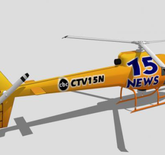 CBC新闻号直升机SU模型下载_sketchup草图大师SKP模型