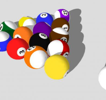 中式台球桌球SU模型下载_sketchup草图大师SKP模型