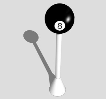 台球黑色8号球SU模型下载_sketchup草图大师SKP模型
