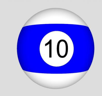 台球半色蓝色10球SU模型下载_sketchup草图大师SKP模型