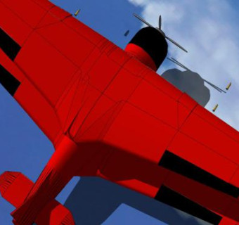 红色螺旋桨飞机SU模型下载_sketchup草图大师SKP模型