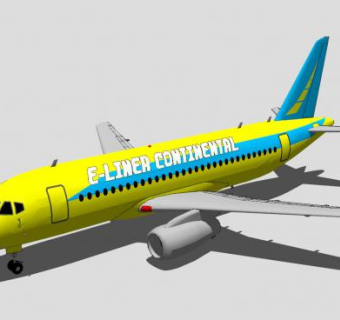 苏霍伊超级100型客机SU模型下载_sketchup草图大师SKP模型