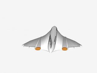 概念喷气式飞机SU模型下载_sketchup草图大师SKP模型