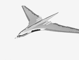 后掠翼飞行飞机SU模型下载_sketchup草图大师SKP模型