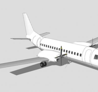 双螺旋桨客机SU模型下载_sketchup草图大师SKP模型