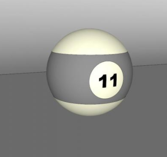 台球灰色半色11球SU模型下载_sketchup草图大师SKP模型