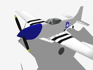 北美P-51D/K <em>野马</em>飞机SU模型下载_sketchup草图大师SKP...
