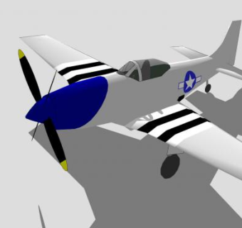 北美P-51D/K 野马飞机SU模型下载_sketchup草图大师SKP模型