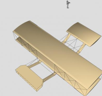 1901年简易滑翔机SU模型下载_sketchup草图大师SKP模型