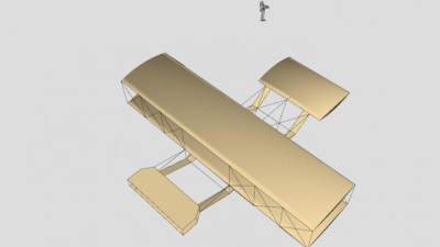 1901年简易滑翔机SU模型下载_sketchup草图大师SKP模型