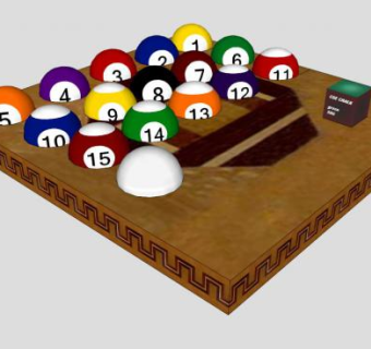 中式打台球SU模型下载_sketchup草图大师SKP模型