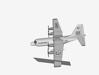 C-130<em>运输</em>飞机SU模型下载_sketchup草图大师SKP模型