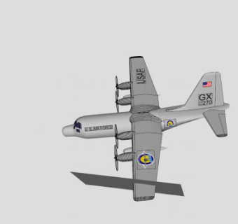 C-130运输飞机SU模型下载_sketchup草图大师SKP模型