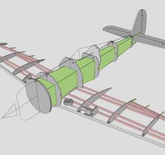 FW-190飞机机架SU模型下载_sketchup草图大师SKP模型