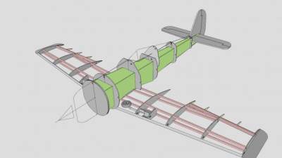 FW-190飞机机架SU模型下载_sketchup草图大师SKP模型