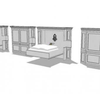 菠萝招待墨菲床SU模型下载_sketchup草图大师SKP模型