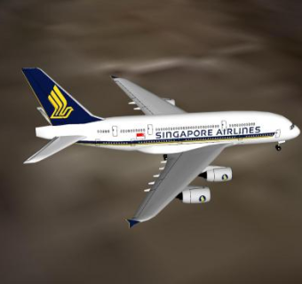 新加坡航空空客A380-800飞机SU模型下载_sketchup草图大师SKP模型