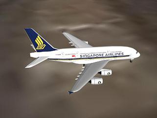 新加坡航空<em>空客</em>A380-800飞机SU模型下载_sketchup草图...