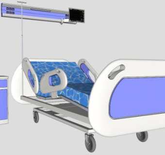 水医院病床上SU模型下载_sketchup草图大师SKP模型