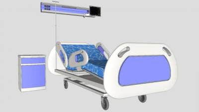 水医院病床上SU模型下载_sketchup草图大师SKP模型