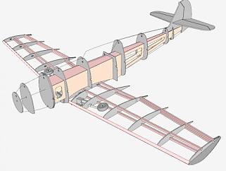 梅塞施米特Me-109飞机机架SU模型下载_sketchup草图大师SKP模型