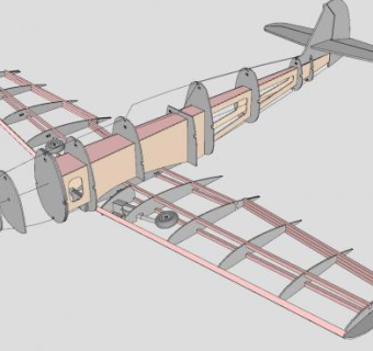 梅塞施米特Me-109飞机机架SU模型下载_sketchup草图大师SKP模型