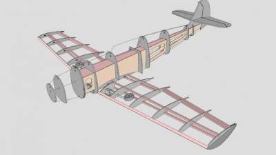 梅塞施米特Me-109飞机机架SU模型下载_sketchup草图大师SKP模型