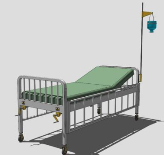 医疗器材病床SU模型下载_sketchup草图大师SKP模型