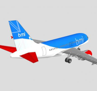英伦航空空客318客机SU模型下载_sketchup草图大师SKP模型