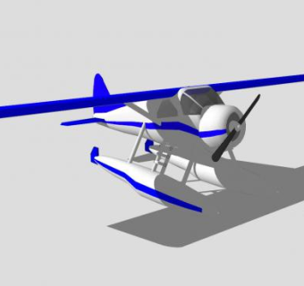 DHC-2海狸水上飞机SU模型下载_sketchup草图大师SKP模型