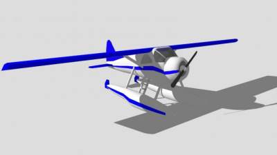 DHC-2海狸水上飞机SU模型下载_sketchup草图大师SKP模型