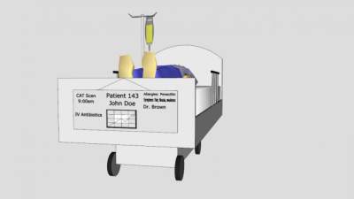 住院病人病床SU模型下载_sketchup草图大师SKP模型