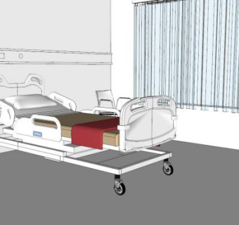 刘晓波医院病床SU模型下载_sketchup草图大师SKP模型