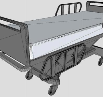 医院器械病床SU模型下载_sketchup草图大师SKP模型