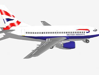 英国航空波音737客机SU模型下载_sketchup草图大师SKP模型