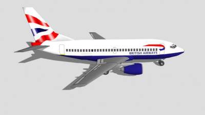 英国航空波音737客机SU模型下载_sketchup草图大师SKP模型