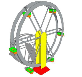 专业摩天轮SU模型下载_sketchup草图大师SKP模型