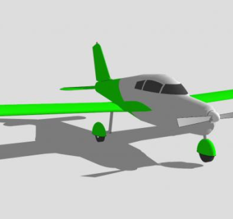 PA-28型切诺基飞机SU模型下载_sketchup草图大师SKP模型