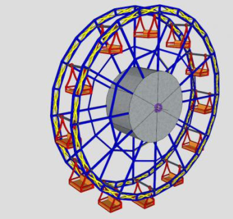 物理摩天轮SU模型下载_sketchup草图大师SKP模型