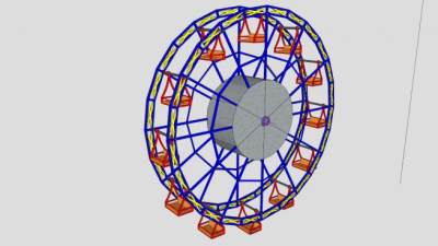 物理摩天轮SU模型下载_sketchup草图大师SKP模型