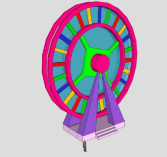 摩天轮游乐设备SU模型下载_sketchup草图大师SKP模型