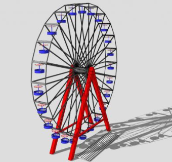 游乐场摩天轮SU模型下载_sketchup草图大师SKP模型