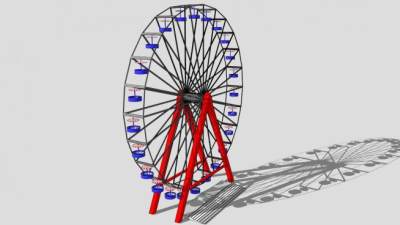 游乐场摩天轮SU模型下载_sketchup草图大师SKP模型